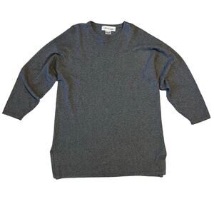 100% Cashmere Fantastique Long Sleeve Gray Crewneck Sweater Dress/Tunic, Size L